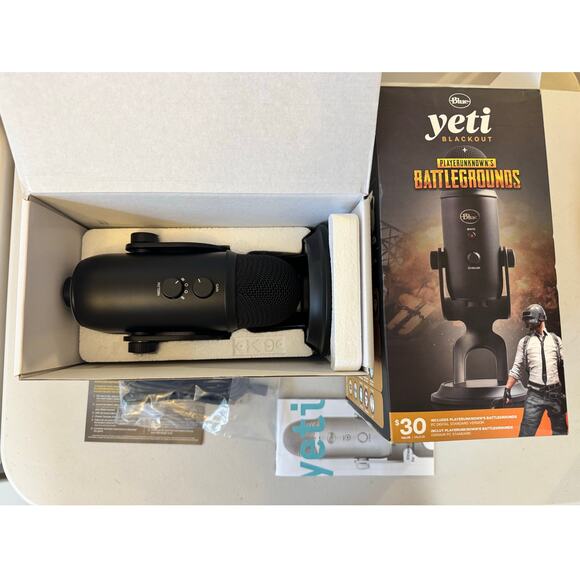 NEW Blue Yeti Blackout Microphone USB Game Streaming Mic Logitech Open Box - Picture 2 of 12